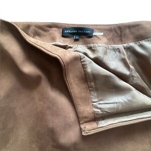 English Factory Brown Faux Suede Mini Skirt Size Large NWOT